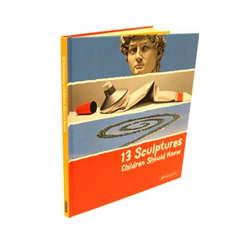 Children's hardcover book with sculpture art on cover.