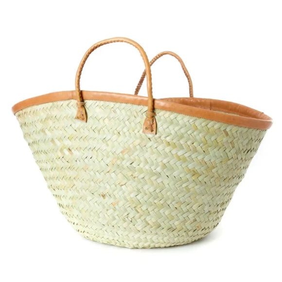 Palm Shopper with Leather Trim