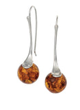 Cognac round ball set on long silver slope .