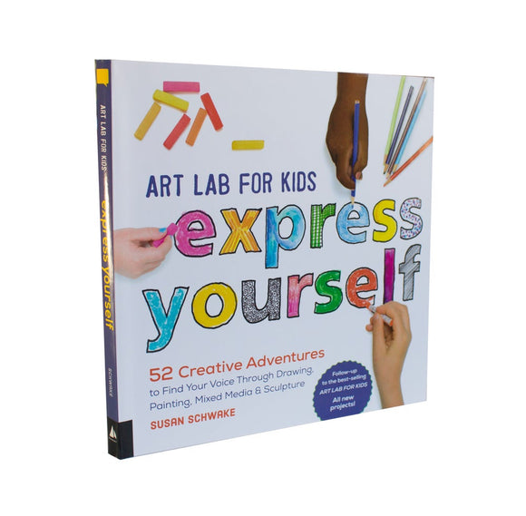 Soft cover book of creative art projects for kids. 