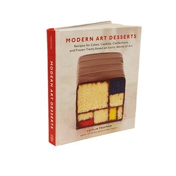 Hard cover with Mondrian style cake pictured.