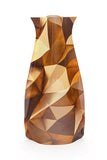 Plastic expandable flower vase with brown modern design.