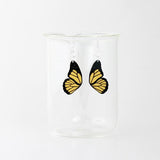 Plastic acrylic Monarch butterfly earrings.