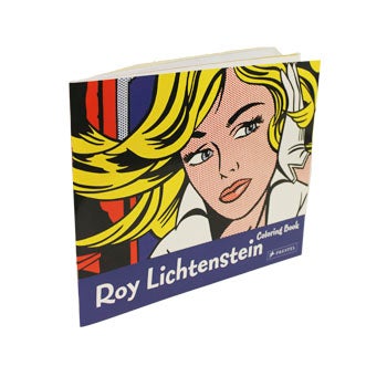Paperback coloring book of artist Roy Lichenstein's drawings.