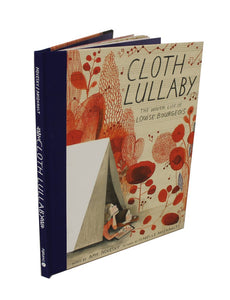 Book cover with camping scene with red-tree and musical score illustration.