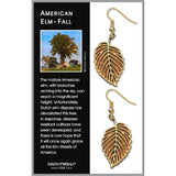 American Elm Leaf In Fall Earrings